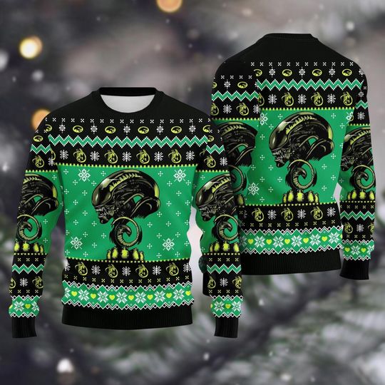 Retro Alien Christmas Ugly Sweater, Alien 1979 Xmas Sweater