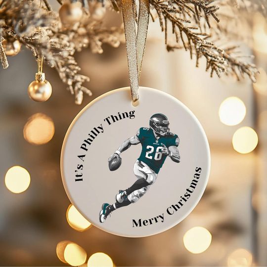 Discover Saquon Barkley Christmas Ornament, Philadelphia Eagles Fan Gift
