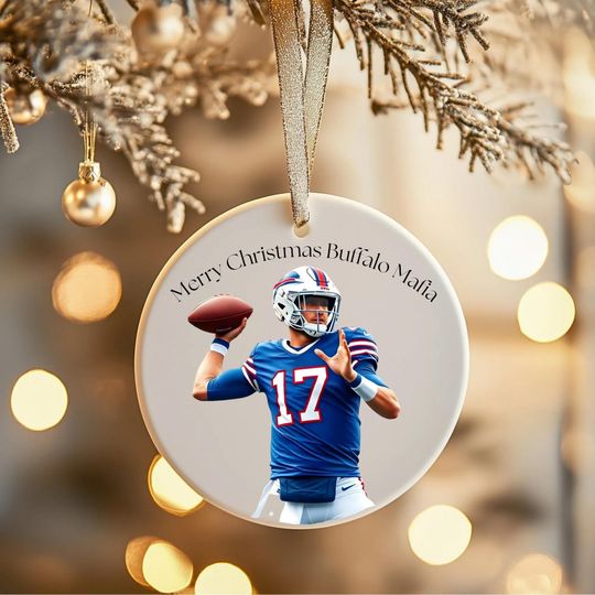 Discover Josh Allen Christmas Ornament, Buffalo Football Fan Gift