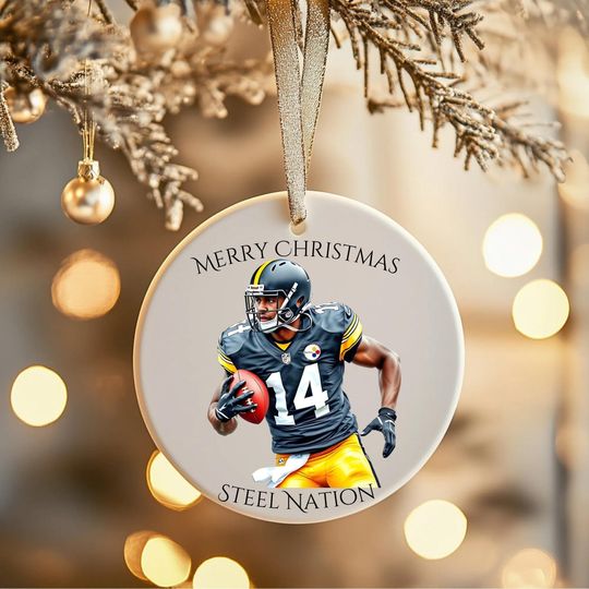 Discover George Pickens Christmas Ornament, Pittsburgh Steeler Fan Gift