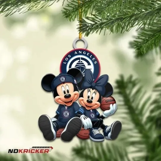Discover Personalized Los Angeles Basketball Clippers Mickey Minnie Christmas Ornament