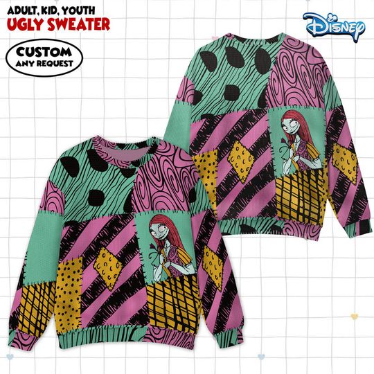 Sally Ugly Sweater, Nightmare Before Christmas Ugly Sweater, Xmas Holiday Sweatshirt, Christmas Gift for Men Women Kid