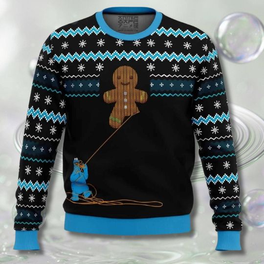 Funny Gingerbread Cookie Christmas Sweater, Ugly Xmas Party Pullover