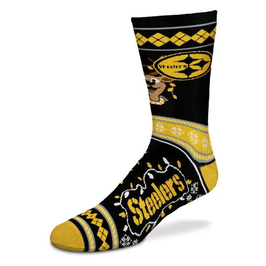 Discover Pittsburgh Steeler Sweater Stripe Holiday Socks - Great for Christmas Parties