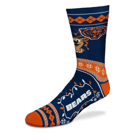 Discover Chicago Bears Sweater Stripe Holiday Socks - Perfect for Christmas Parties