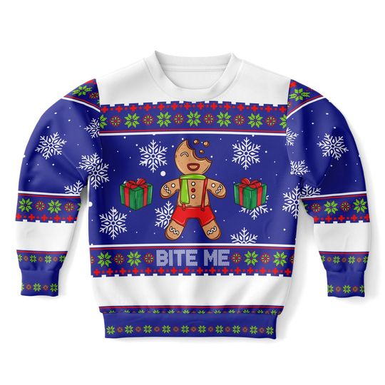 Bite me Gingerbread Ugly Christmas Sweater