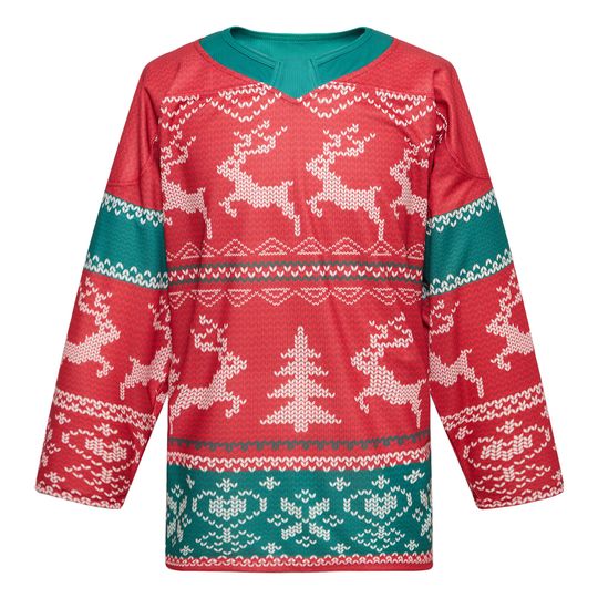 Discover H950 series Christmas XMAS sublimation hockey jersey Ugly sweater + socks gaiter with high quality light and thin polyester