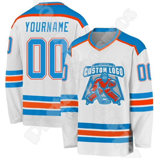 Discover NewFashion Custom Name Logo Team Suits Retro Vintage Pullover 3DPrint Harajuku Casual Funny Long Sleeves Hockey Jersey Shirts X1