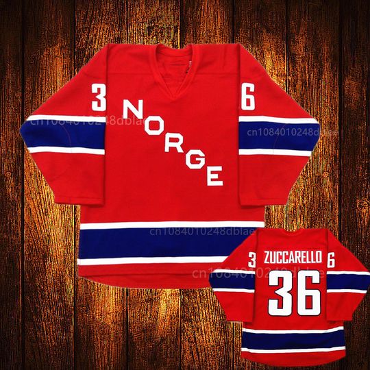 Custom Vintage TEAM NORWAY MATS ZUCCARELLO Stitched Hockey Jersey Youth Kids Adult Any Size And name