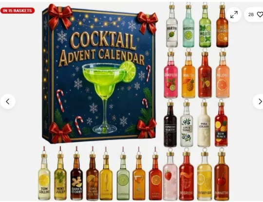 Discover 2025 Cocktail Acrylic Advent Calendar with 24 Mini Items for Christmas Countdown