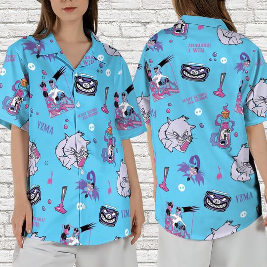 Discover Disney Yzma Villain Hawaii Shirt, Emperors New Groove Cat with Potion Hawaiian Shirt