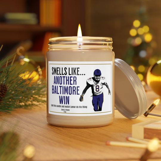 Discover Baltimore Ravens Candle, Football Game Day Gift, Vanilla Bean Scent