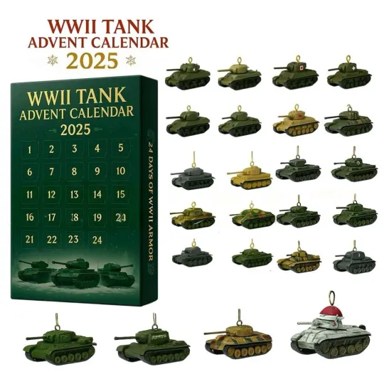 Discover WWII Tank Acrylic Advent Calendar 2025 – 24 Days Christmas Countdown Decor