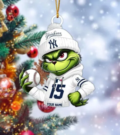 Discover Personalized New York Baseball Yankees Team funny character Christmas Ornament Gift Decor