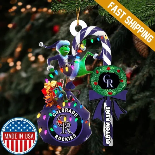 Discover Personalized Colorado Baseball Rockies Team funny character Christmas Ornament Gift Decor
