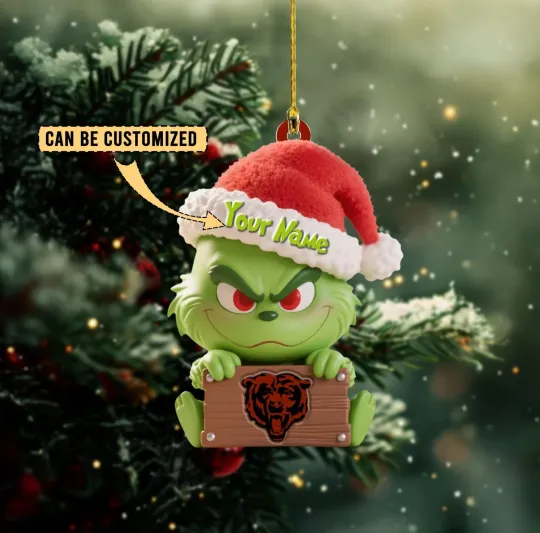 Discover Personalized Chicago Football Team Bears Christmas Ornament Holiday Gift Decor