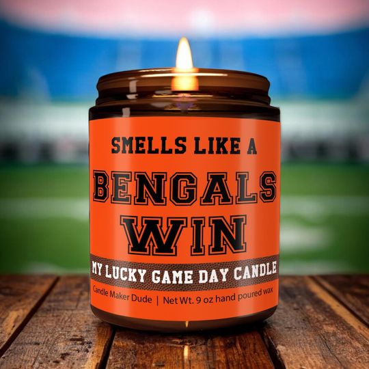 Smells Like a Bengals Win Candle, Cincinnati Bengals Candle, Game Day Decor, Funny Bengals Fan Gift, Lucky Bengals Candle Unique
