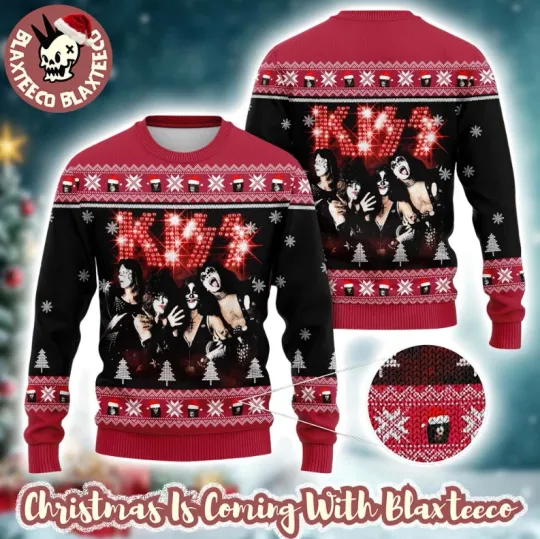 Discover Kiiss Rock Fan Lover Christmas Ugly Sweater 2025