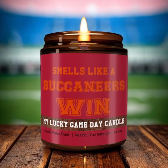 Smells Like a Buccaneers Win Candle, Tampa Bay Buccaneers Candle, Game Day Decor, Funny Buccaneers Fan Gift, Lucky Buccaneers Candle, Unique