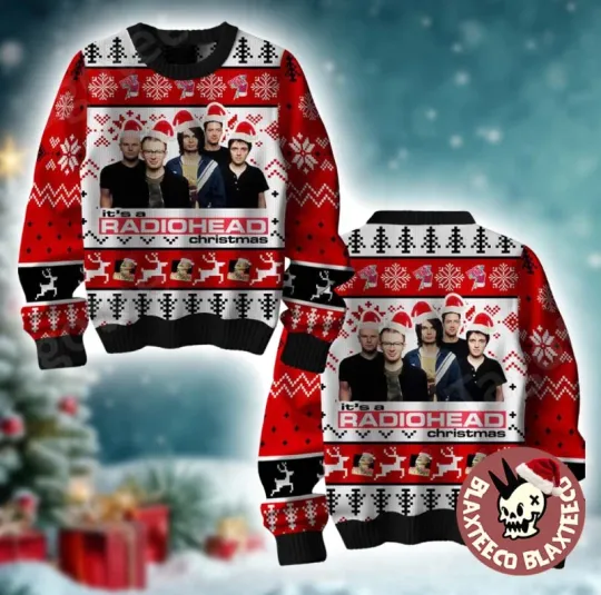 Discover Radiohead It Is a Radiohead Christmas Funny Band Member Ugly Sweater
