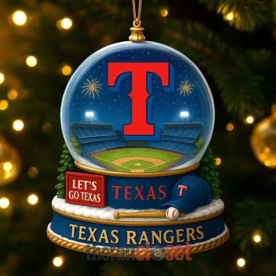 Discover Personalized Texas Baseball Rangers Team Christmas Ornament Fan Gift Decor