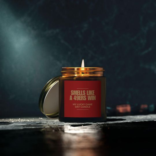 San Francisco 49ers Win Candle - Football Game Day Scent - Smells Like a 49ers Win - Gift for 49ers Fans - 49ers Decor
