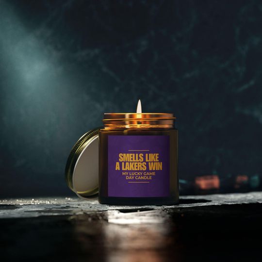 Smells Like a Lakers Win Candle - Los Angeles Lakers Candle - Perfect Game Day Gift - Lakers Basketball Fan Candle