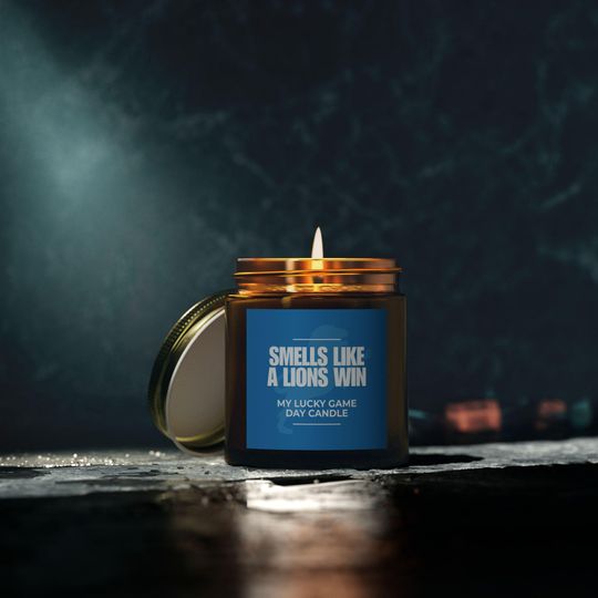 Smells Like a Lions Win Candle - Detroit Lions Football Game Day Gift - Football Fan Gift - Scented Candle