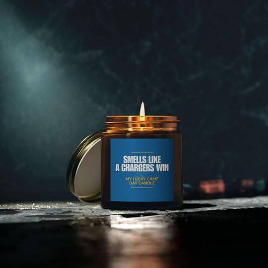 Smells Like a Chargers Win Candle - Los Angeles Chargers Game Day Gift - Football Fan Gift - Scented Candle