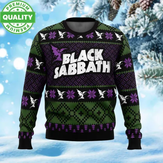 Discover Black SaAbbath Music Band Ugly Christmas 3D Sweater Unisex
