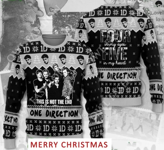 Discover One Direction Band 3D Ugly Sweater | Not the End Ugly Sweatshirt