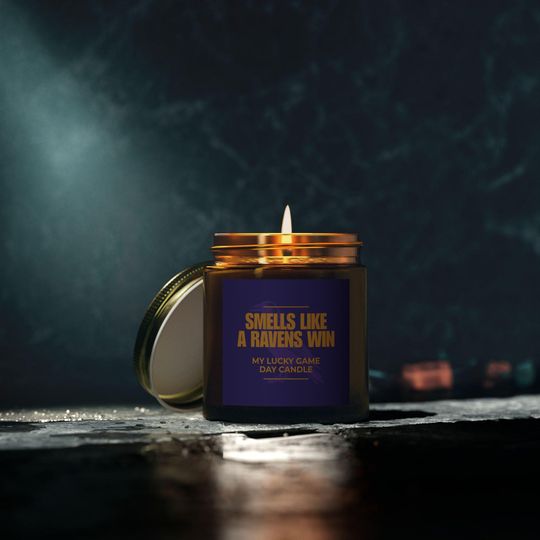 Discover Ravens Win Scented Candle  Baltimore Football Fan Gift