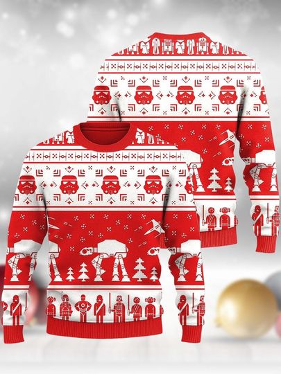 Star Wars Ugly Christmas Sweater, Stormtrooper Sweater, Geek Christmas Gift For Men Women