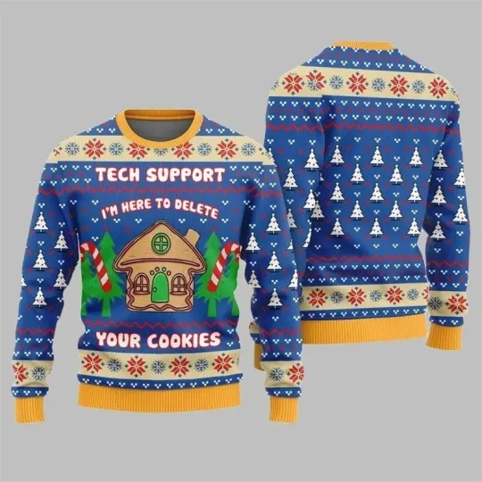 Discover Christmas Gingerbread Ugly Sweater Gingerbread Cottage Cartoon Sweatshirt