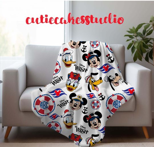 Discover disney cruise minky blanket - disney monogram cruise blanket - cruise disney blanket - disney cruise blanket - disney travel blanket
