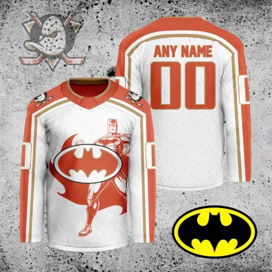 Personalized Anaheim Ducks X Batman Hockey Shirt Men's Fan Gear Christmas Gift