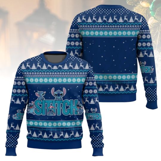 Discover Disney Stitch Christmas Ugly Sweater, Cartoon Holiday Sweater, Cute Sweater For Men And Women, Xmas Gift