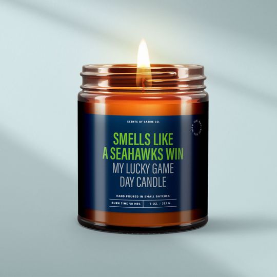 Seahawks Win Candle, Game Day Gift, Smells Like Football Candle, Sports Gifts For Him, Lucky Game Candle, Christmas Gifts For Men