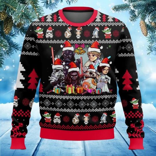 Star Wars Ugly Christmas Sweater, Magic Kingdom Xmas Sweatshirt, Darth Vader And Friends Shirt