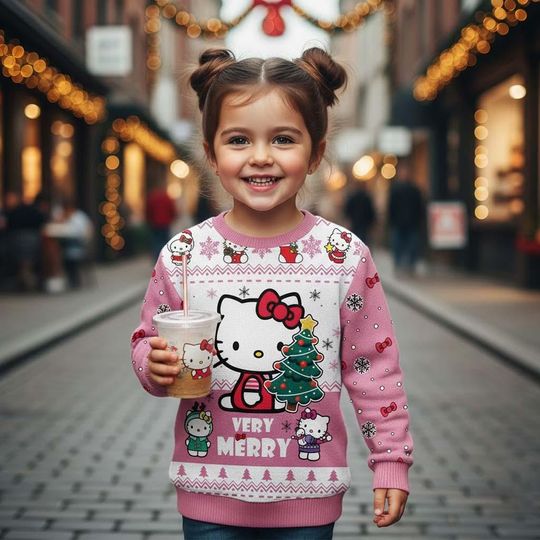 Hello Kitty Ugly Christmas Sweater Christmas, Cute Kitty Xmas Sweater,