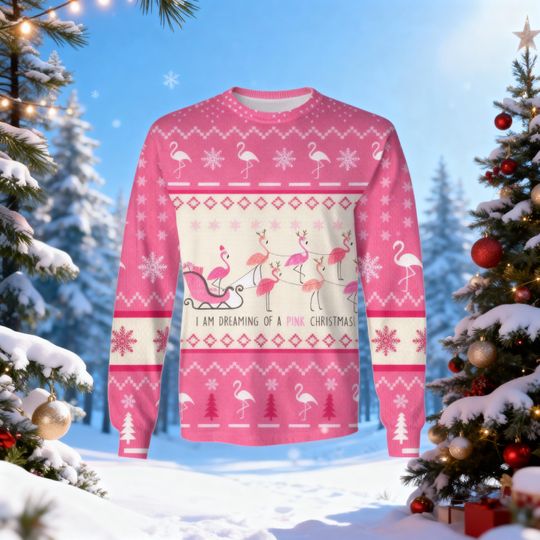 Discover I Am Dreaming Of A Pink Christmas, Personalized Funny Christmas Ugly Sweater, Ugly Christmas Sweater, Funny Ugly Sweater, Holiday Sweatshirt