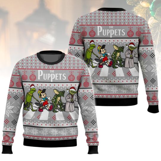 Muppets Christmas Ugly Sweater, Funny Holiday Sweater, Xmas Party Gift