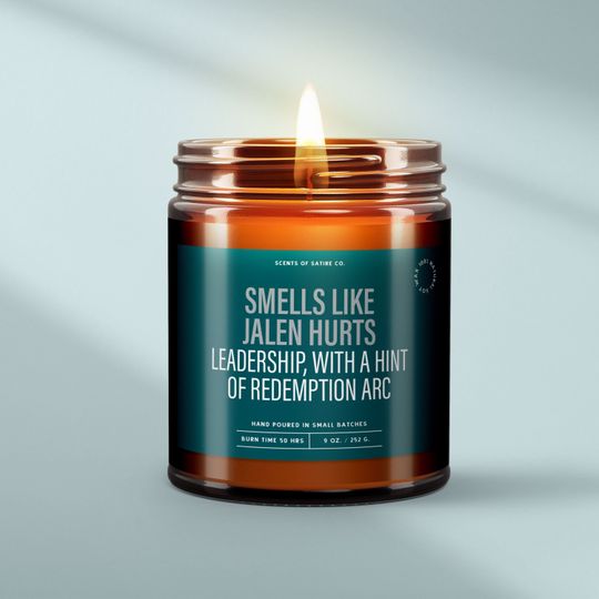 Smells Like Jalen Hurts  Leadership & Redemption Arc | Funny Philadelphia Eagles Fan Candle | Game Day Gift