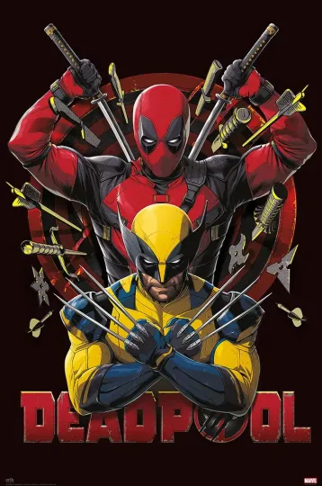 Deadpool and Wolverine Poster Premium Matte Vertical Marvel Merchandise