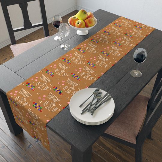 Discover Slightly Subtle Gingerbread House Table Runner, Festive Runner Holiday Decor, Christmas Table Decoration, Kitchen or Dining Table Accessory