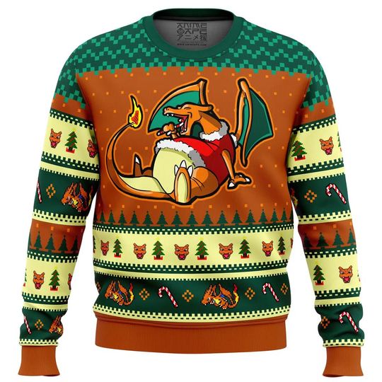 Love Charizard PKM Christmas Sweater, Charizard poket mons Ugly Christmas Sweater