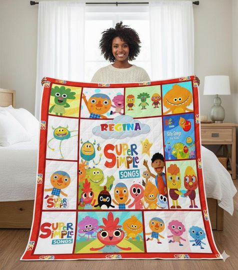 Discover Custom Super Simple Songs Blanket, Educational Fleece Quilt