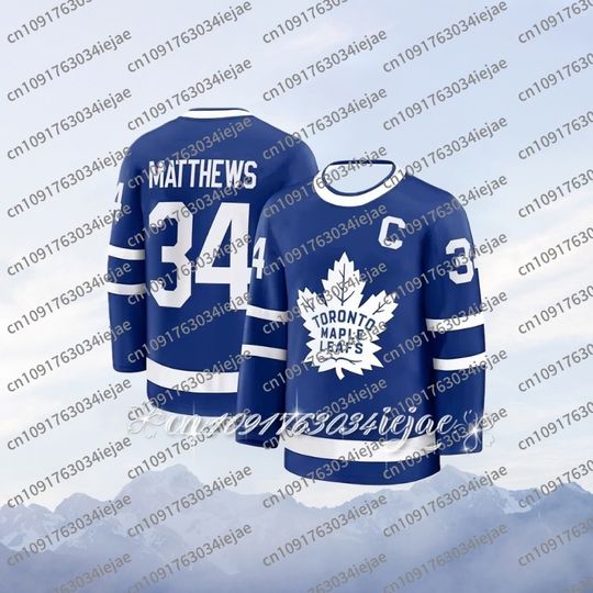 Discover Toronto Ice Hockey Maple Leaf No.34 Long Sleeve T-shirt Men's Sport Training Jersey Breathable Casual Women Tee Kids Clothing