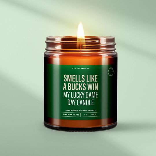 Discover Smells Like a Bucks Win  Your Lucky Game Day Candle | Funny Milwaukee Bucks Gift | Perfect for NBA Watch Parties