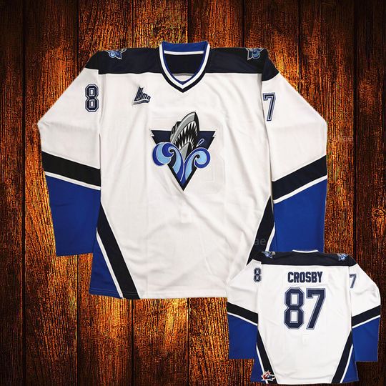 Discover Custom Vintage Rimouski Oceanic 87 Sidney Crosby Embroidery Stitched Hockey Jersey Youth Kids Adult Any Size And name（white）